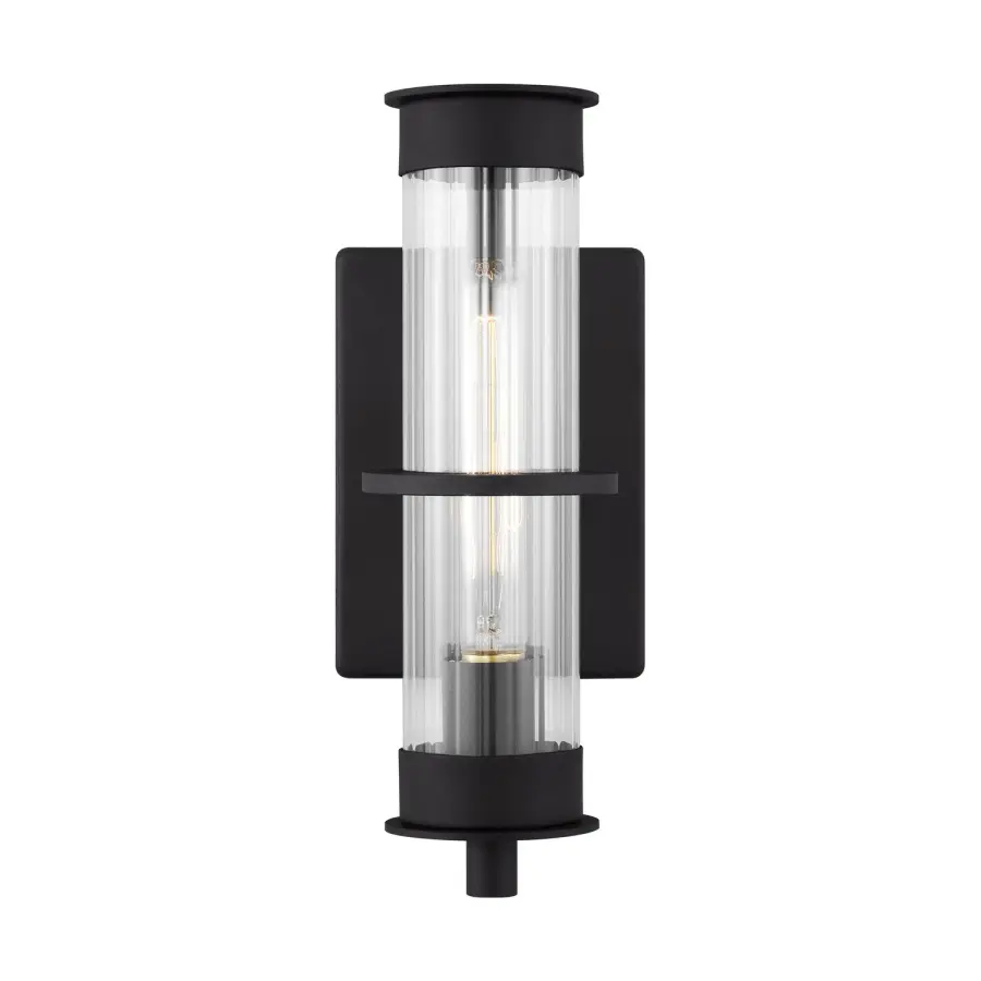 Alcona One Light Outdoor Wall Lantern in Black