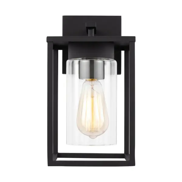 Vado One Light Outdoor Wall Lantern in Black