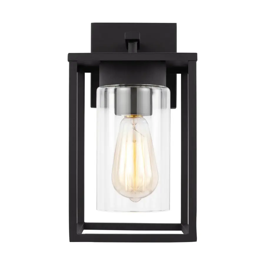 Vado One Light Outdoor Wall Lantern in Black