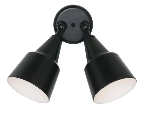 This dual-head flood light combines practical illumination with contemporary styling. The textured black finish resists weather while the adjustable shades allow precise light direction for security or landscape accent.