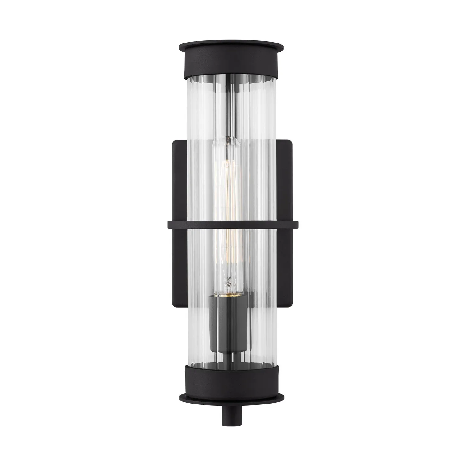Alcona One Light Outdoor Wall Lantern in Black