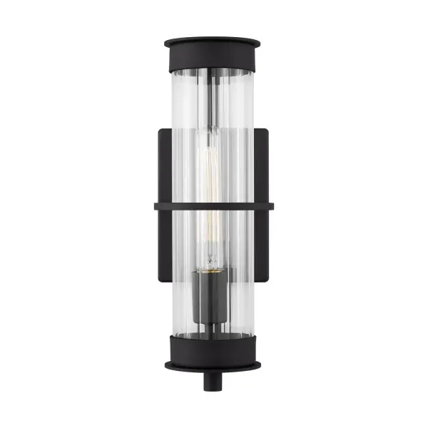 Alcona One Light Outdoor Wall Lantern in Black