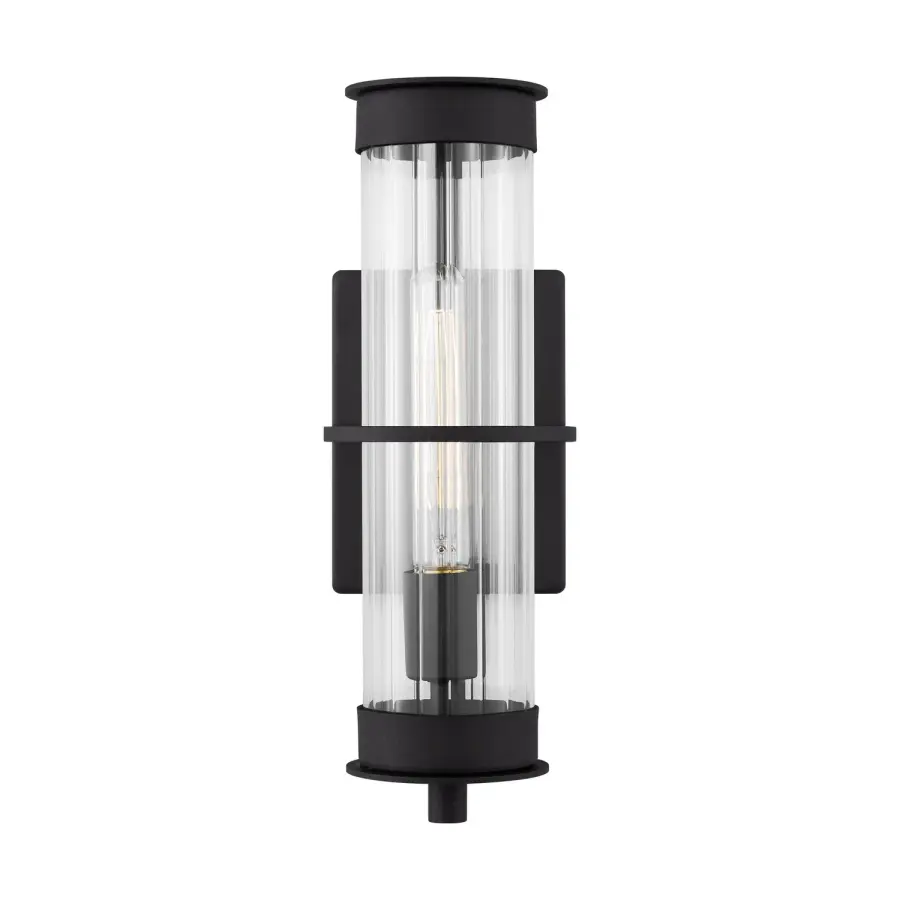 Alcona One Light Outdoor Wall Lantern in Black