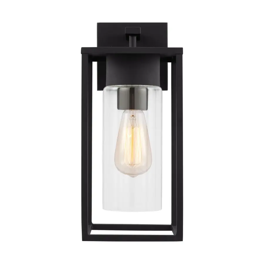 Vado One Light Outdoor Wall Lantern in Black