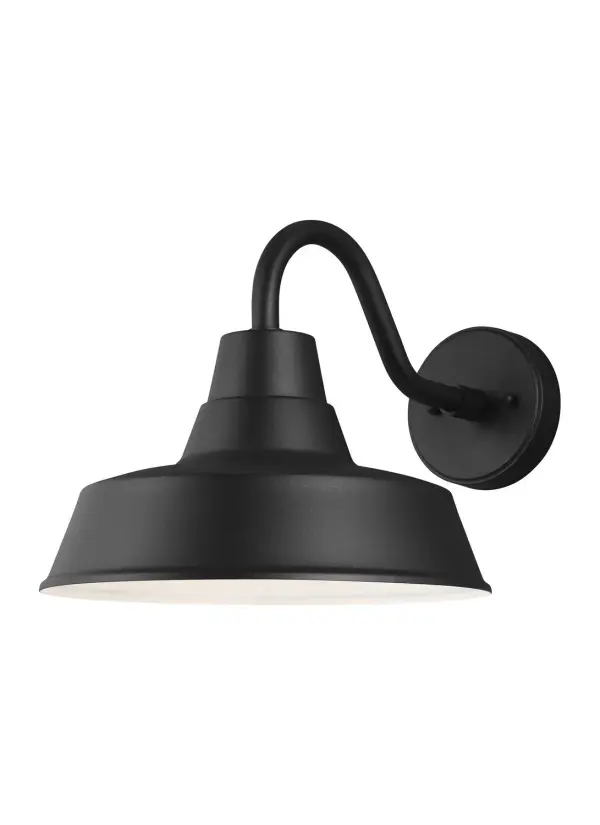 Hand-crafted aluminum fixture with authentic barn light styling. Wet-rated for all weather conditions with energy-efficient LED. Ideal for garages, patios, and commercial entries needing downward-directed illumination.