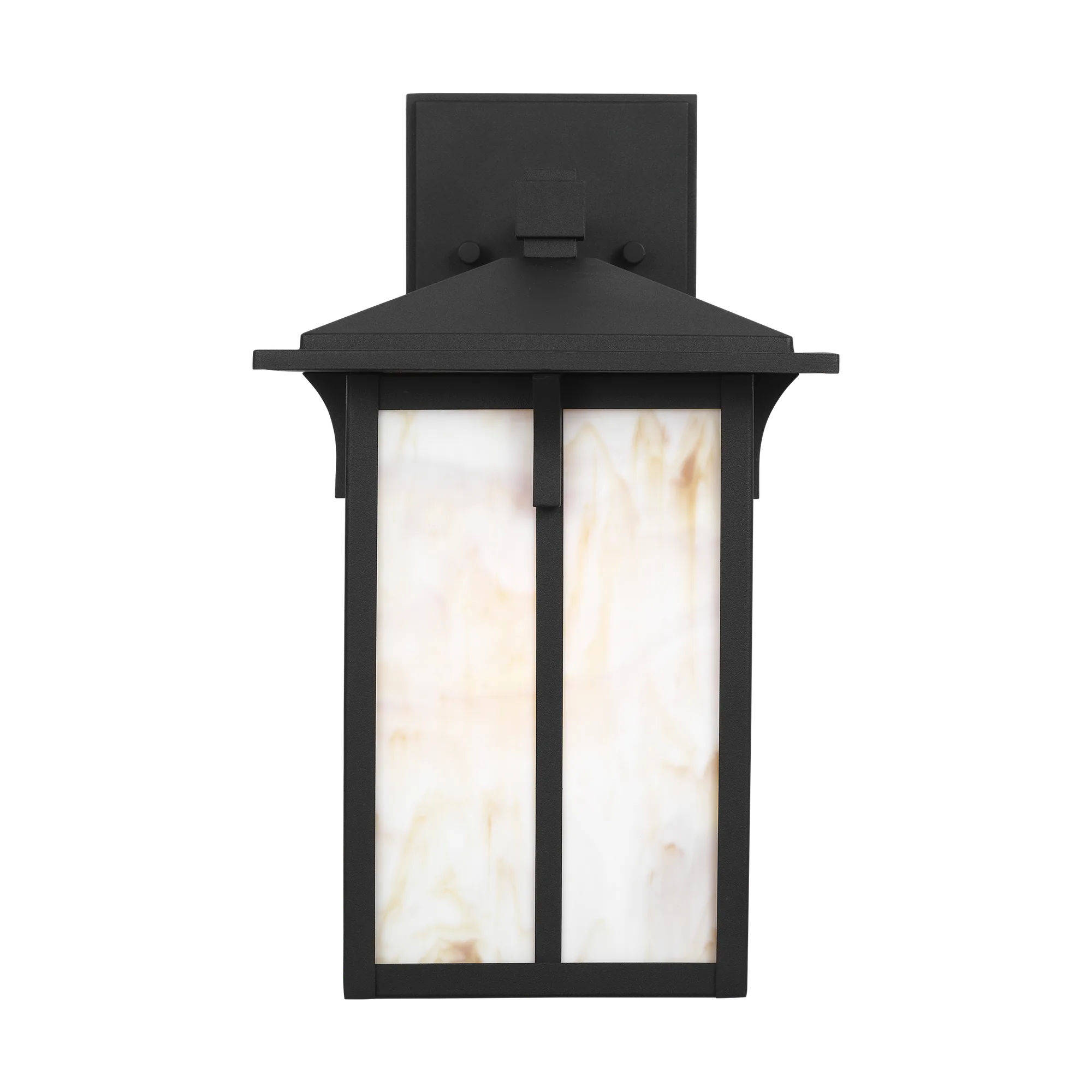 Tomek Medium Wall Lantern in Black with Champagne Glass Bulb(s) Not Included