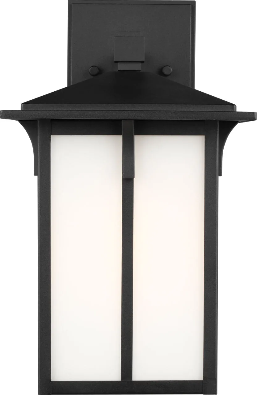 Tomek Medium Wall Lantern in Black with Etched Glass / White Inside Bulb(s) Not Included