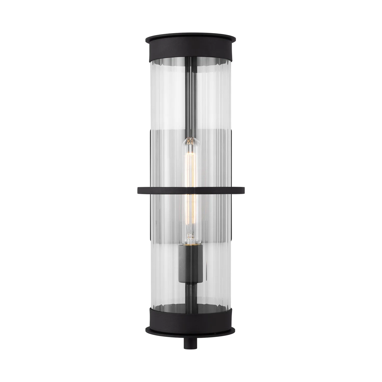 Alcona One Light Outdoor Wall Lantern in Black