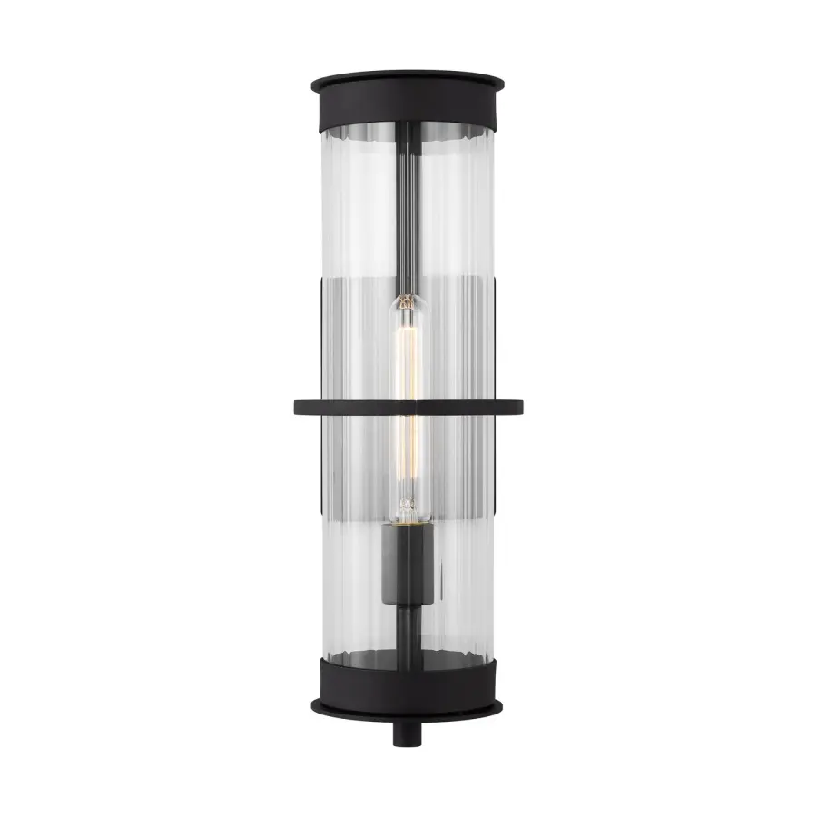 Alcona One Light Outdoor Wall Lantern in Black