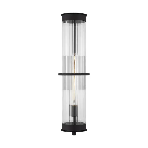 Alcona One Light Outdoor Wall Lantern in Black