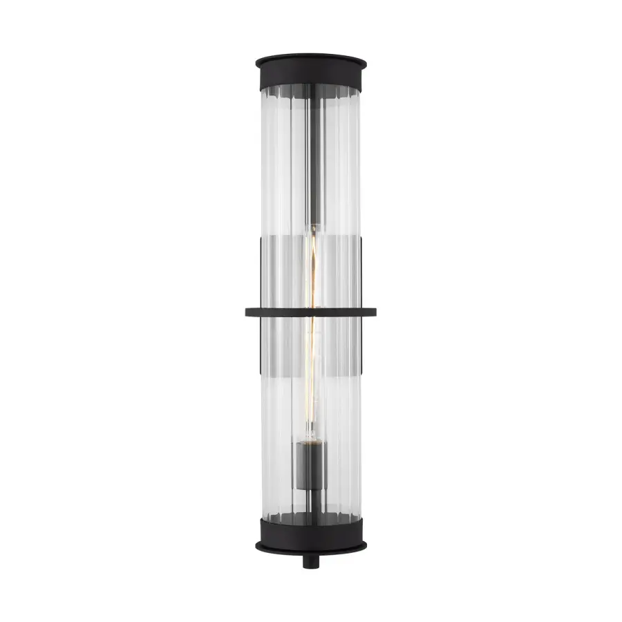 Alcona One Light Outdoor Wall Lantern in Black
