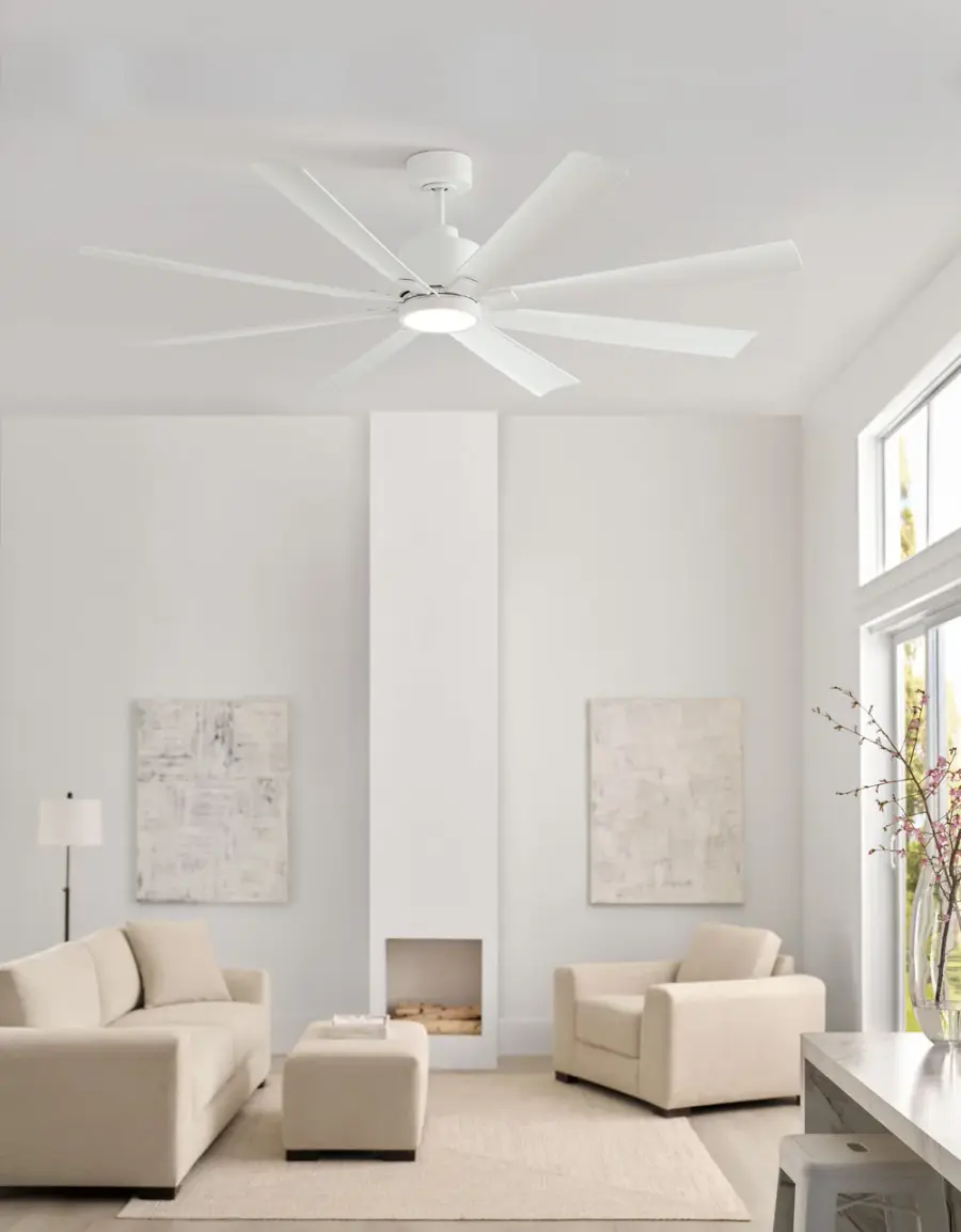 Flera Smart 65" LED Ceiling Fan with Matte White Blades - Image 6