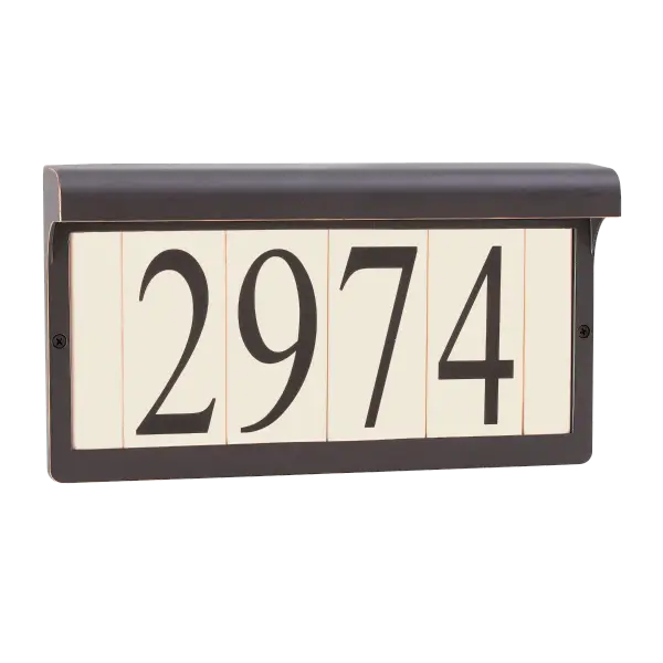 This compact address light housing delivers clean, contemporary styling in a durable textured black finish. Perfect for illuminating house numbers with modern appeal, it includes bulbs for immediate installation.
