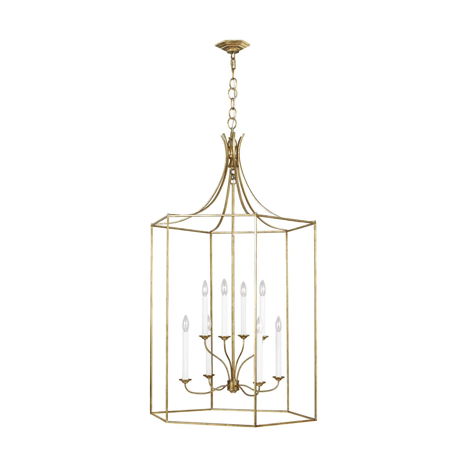 Bantry House Eight Light Chandelier in Antique Gild