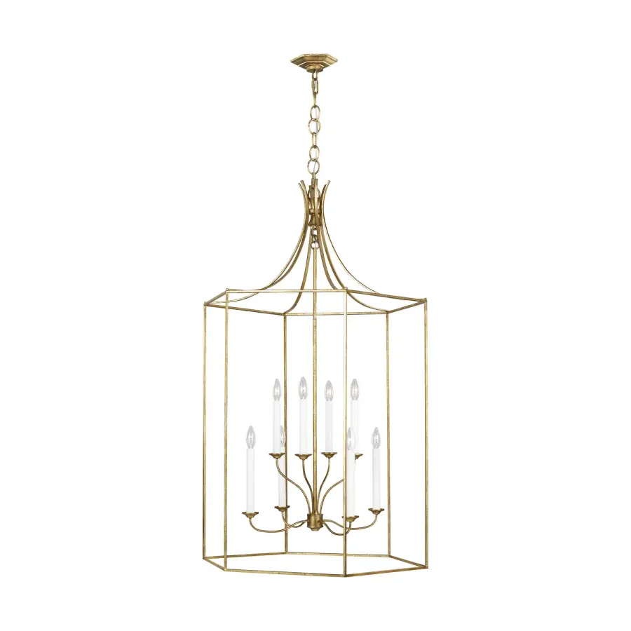 Bantry House Eight Light Chandelier in Antique Gild