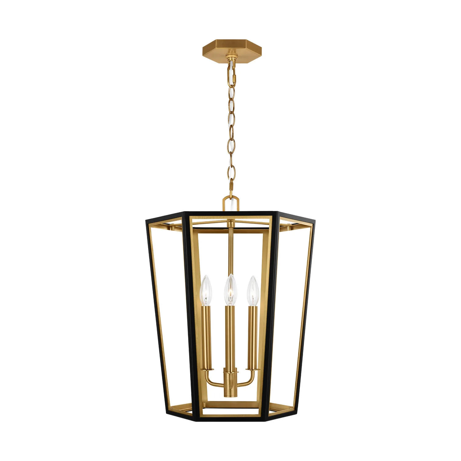 Curt Three Light Lantern in Midnight Black