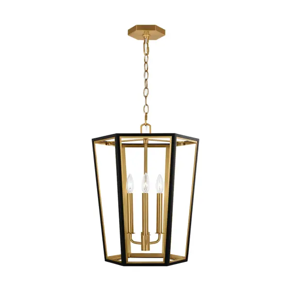 Curt Three Light Lantern in Midnight Black