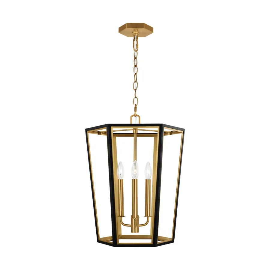 Curt Three Light Lantern in Midnight Black