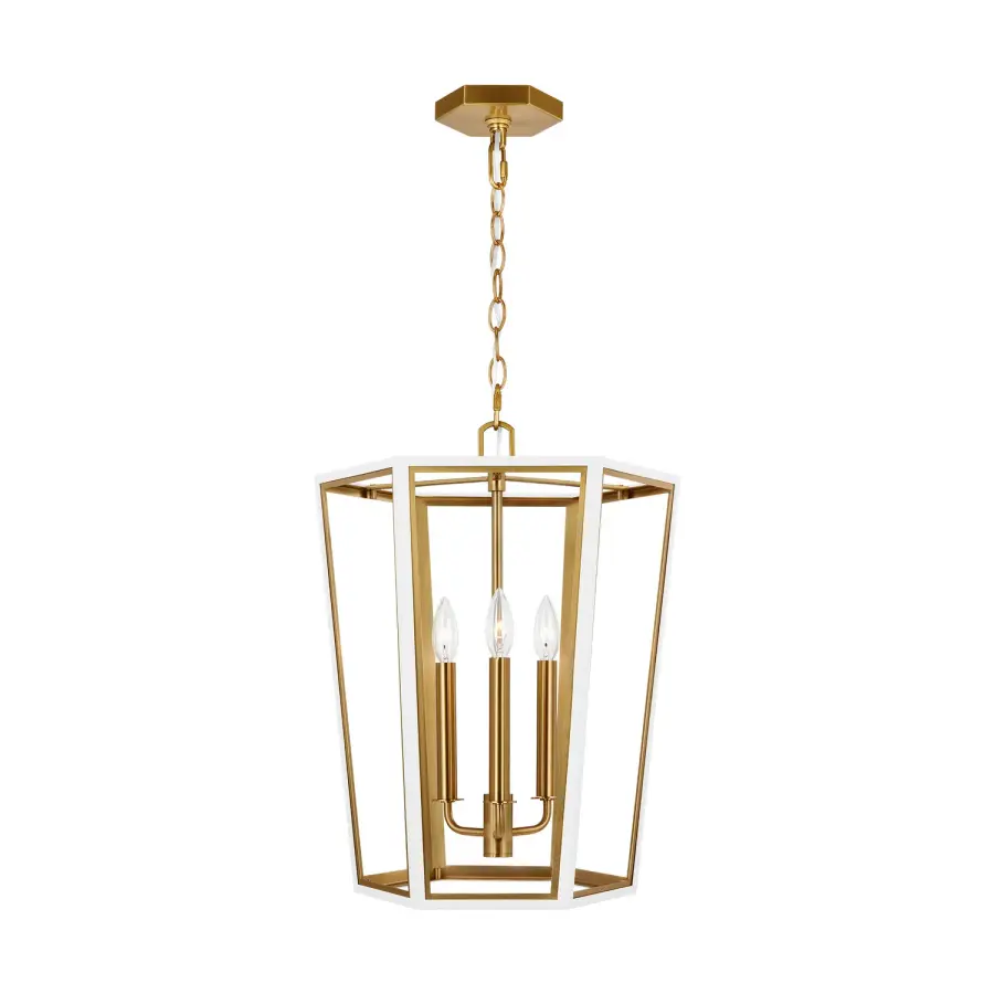 Curt Three Light Lantern in Matte White