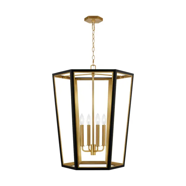 Curt Four Light Lantern in Midnight Black