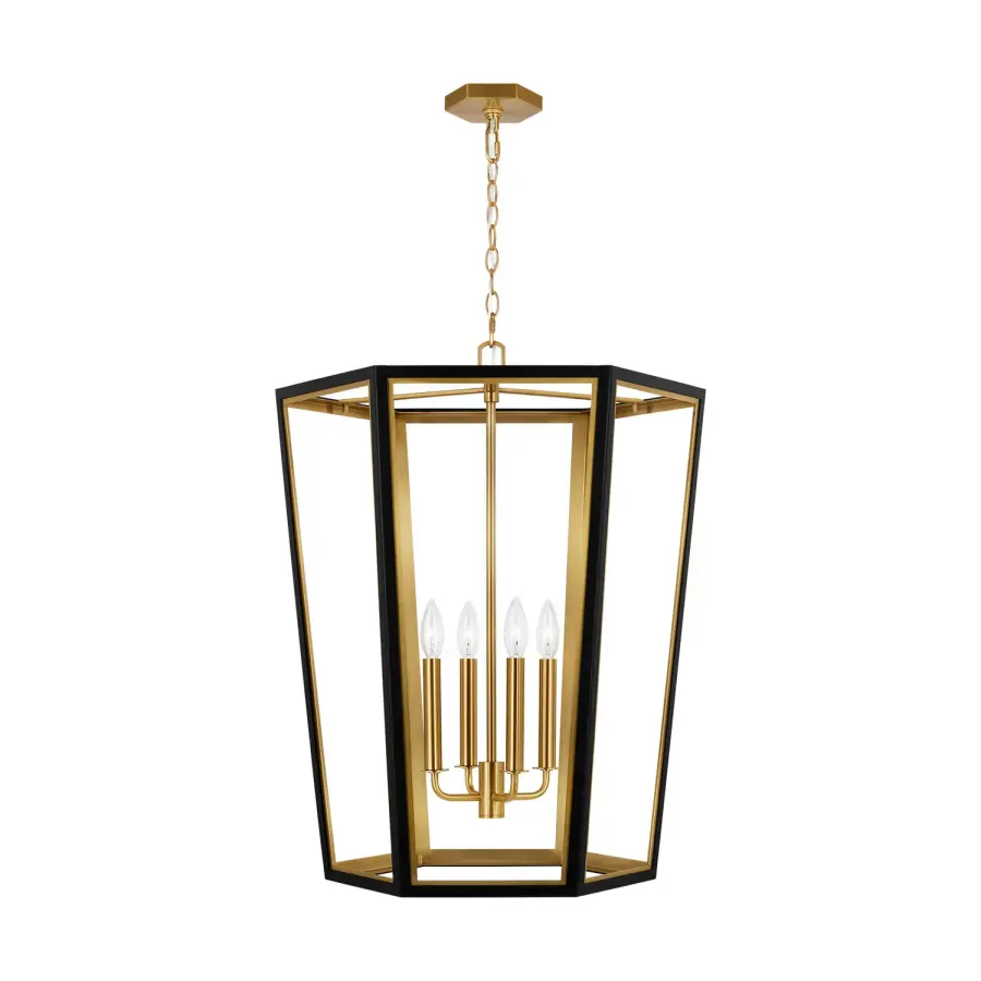 Curt Four Light Lantern in Midnight Black