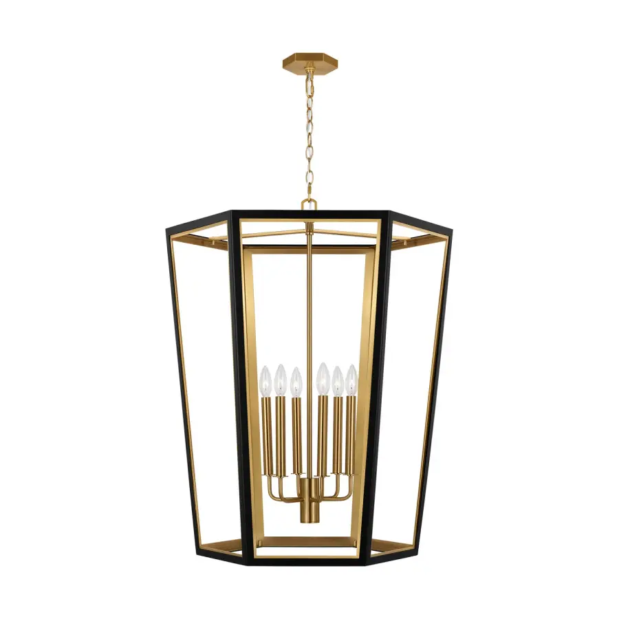 Curt Six Light Lantern in Midnight Black