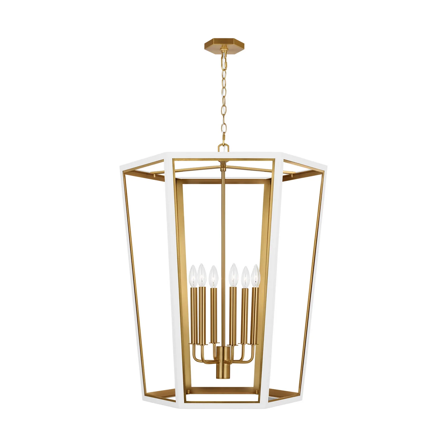 Curt Six Light Lantern in Matte White
