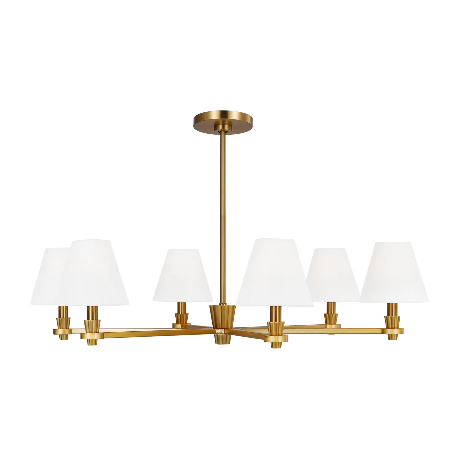 Paisley Six Light Chandelier in Burnished Brass
