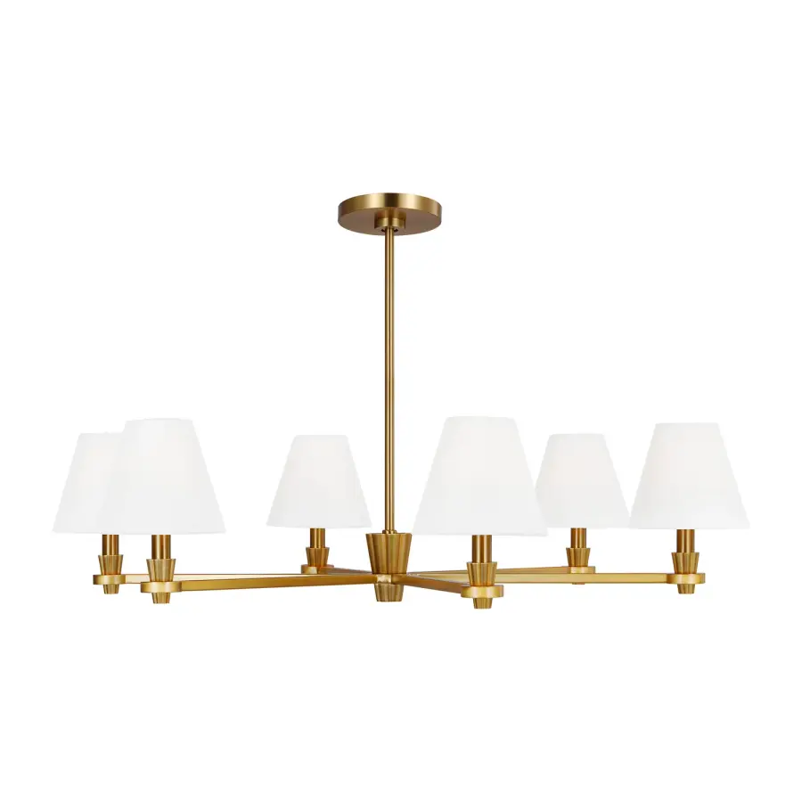 Paisley Six Light Chandelier in Burnished Brass