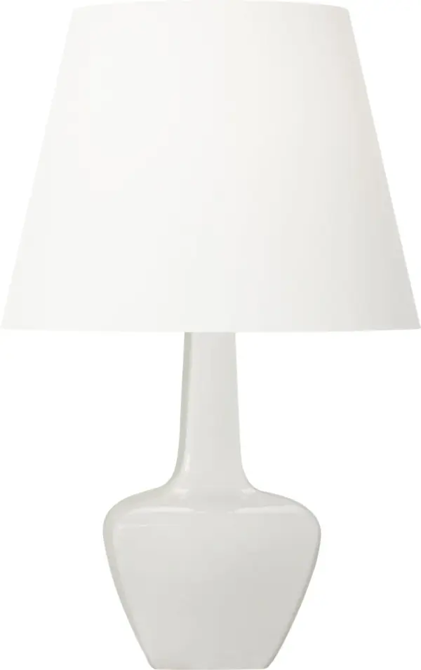 The Diogo Large Table Lamp brings sophisticated presence with its generous proportions and pristine New White finish. Perfect for making a statement on console tables or nightstands while providing ample illumination.