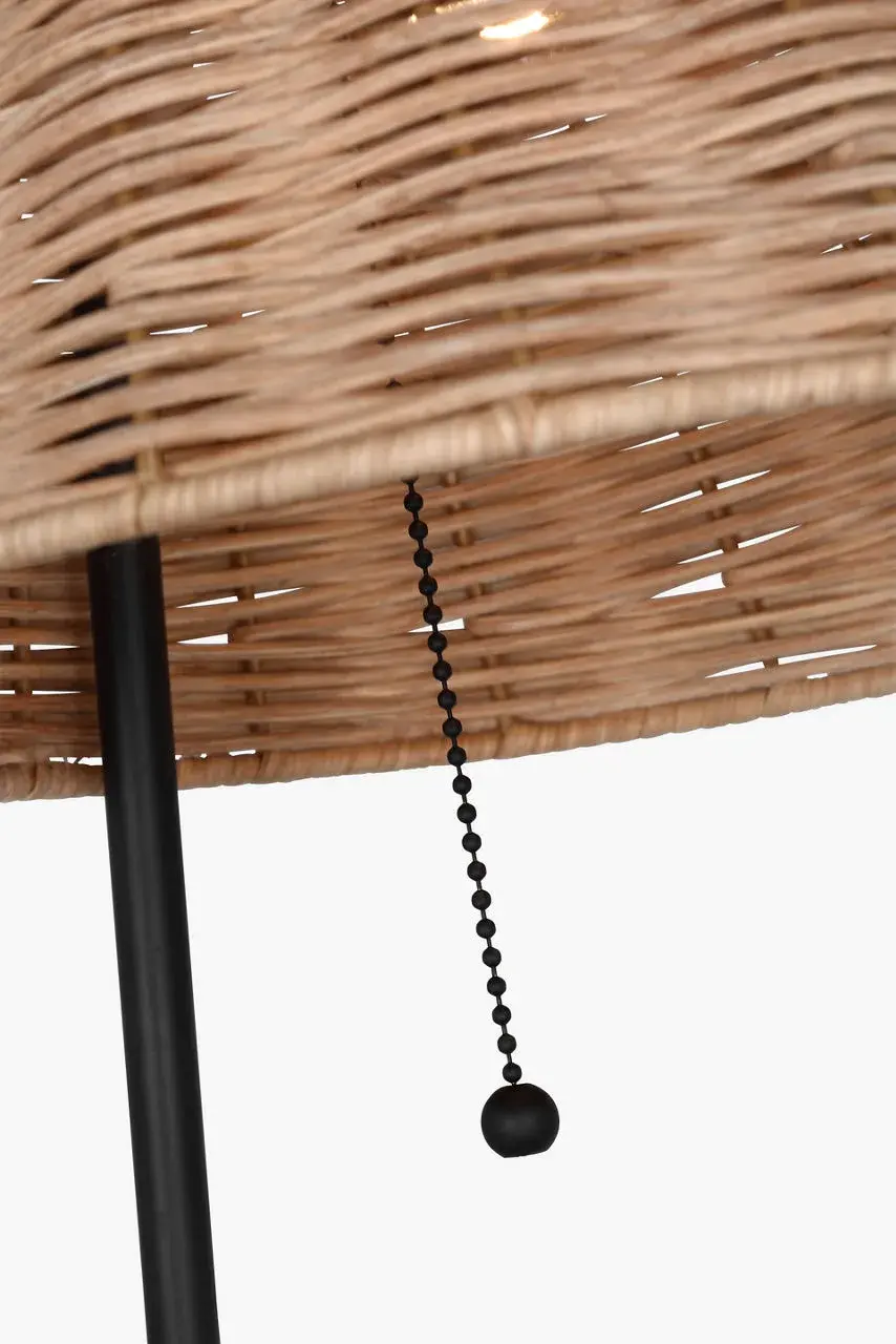Gustav Medium Floor Lamp with Blonde Rattan Shade - Image 2