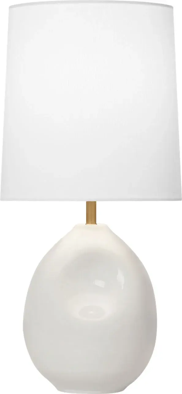 The Ulla Small Table Lamp features a distinctive dove grey crackle ceramic base that adds textural interest and coastal charm to any space. Its compact size makes it perfect for smaller surfaces while still providing ambient lighting.