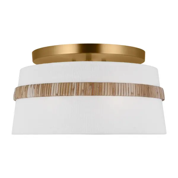 Cordtlandt Three Light Semi-Flush Mount in Rattan