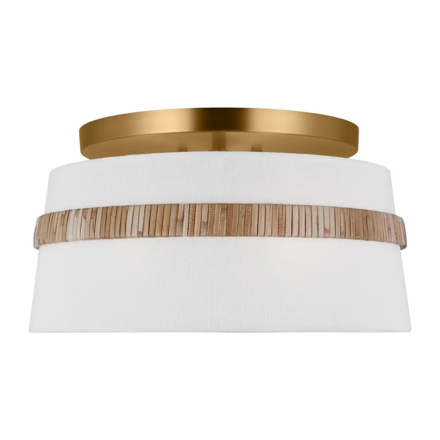 Cordtlandt Three Light Semi-Flush Mount in Rattan