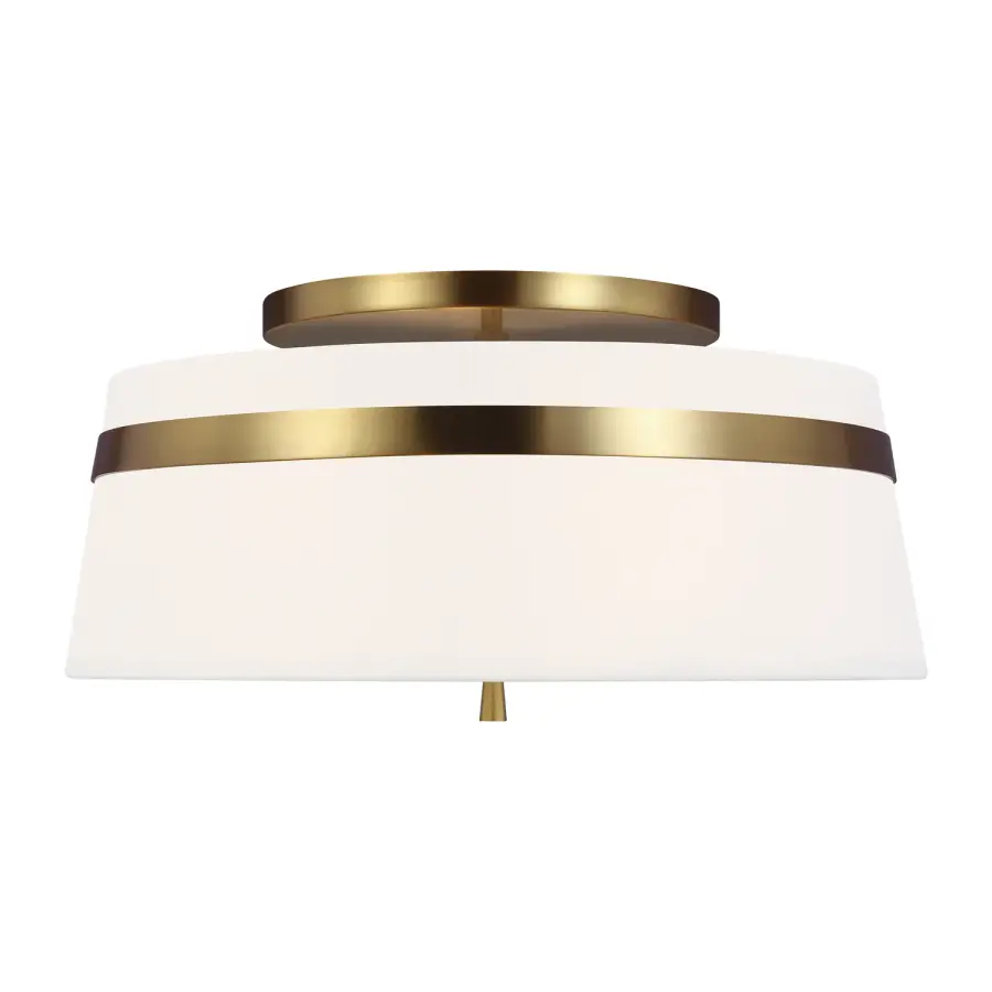 Cordtlandt Three Light Semi-Flush Mount in Burnished Brass