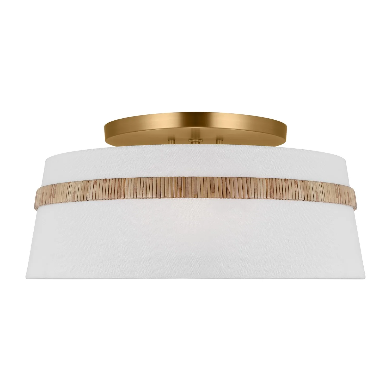 Cordtlandt Three Light Semi-Flush Mount in Rattan