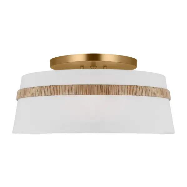 Cordtlandt Three Light Semi-Flush Mount in Rattan