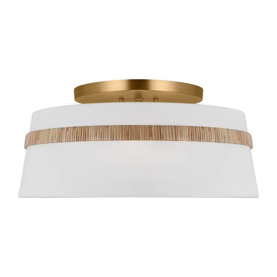 Cordtlandt Three Light Semi-Flush Mount in Rattan