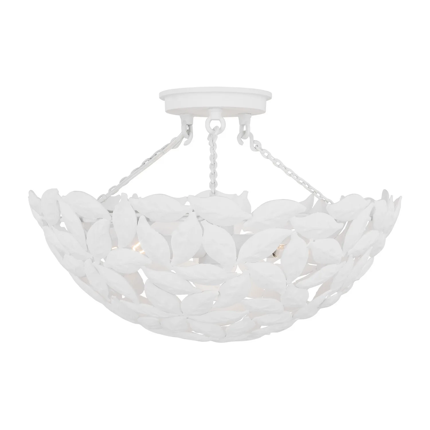 Kelan Three Light Semi Flush Mount in Textured White