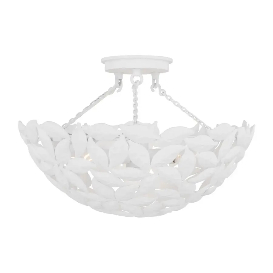 Kelan Three Light Semi Flush Mount in Textured White