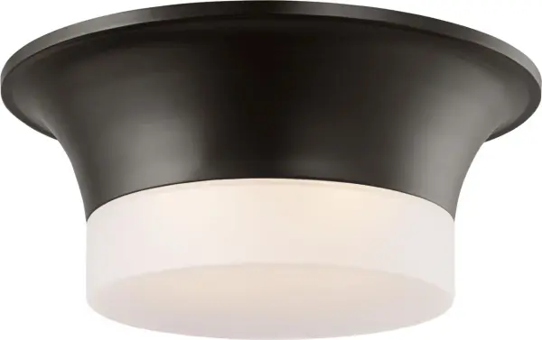 The Sina Medium Flush Mount combines industrial styling with practical functionality. Its aged iron finish adds character to low-ceiling spaces while providing reliable ambient lighting. - alternate view