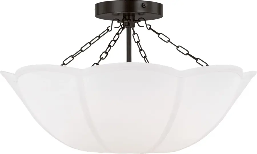 Stassi Medium Semi Flush Mount in Aged Iron - Image 2