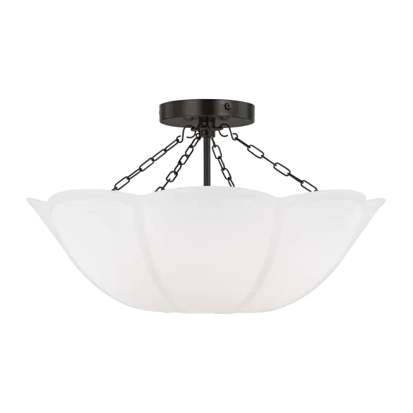 Stassi Medium Semi Flush Mount in Aged Iron - Image 3
