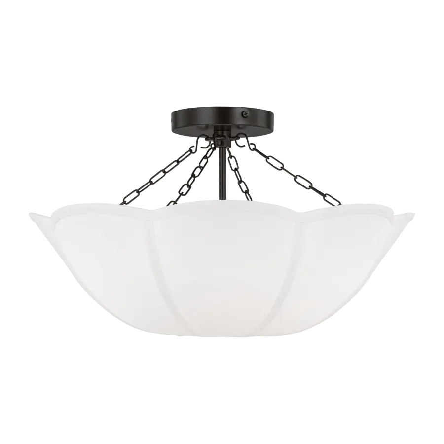 Stassi Medium Semi Flush Mount in Aged Iron - Image 3