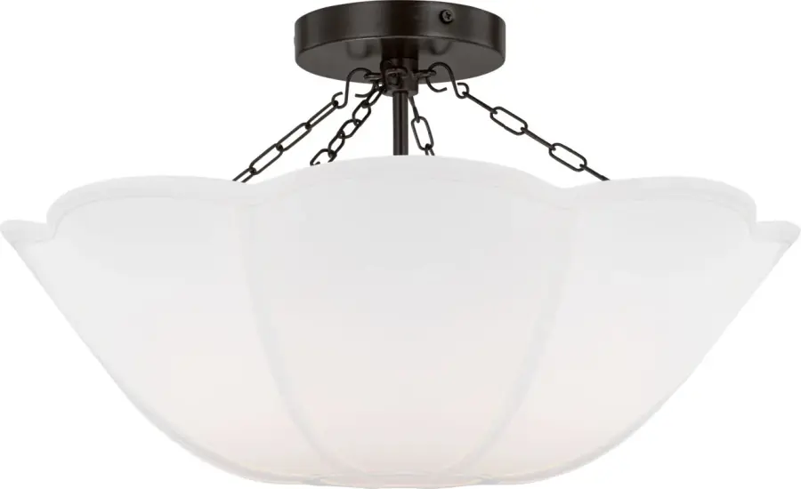Stassi Medium Semi Flush Mount in Aged Iron - Image 4