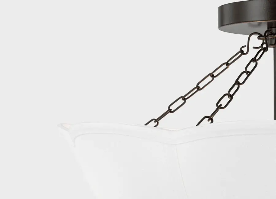 Stassi Medium Semi Flush Mount in Aged Iron - Image 6