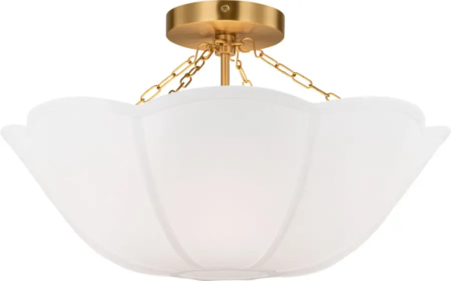 Stassi Medium Semi Flush Mount in Burnished Brass - Image 1