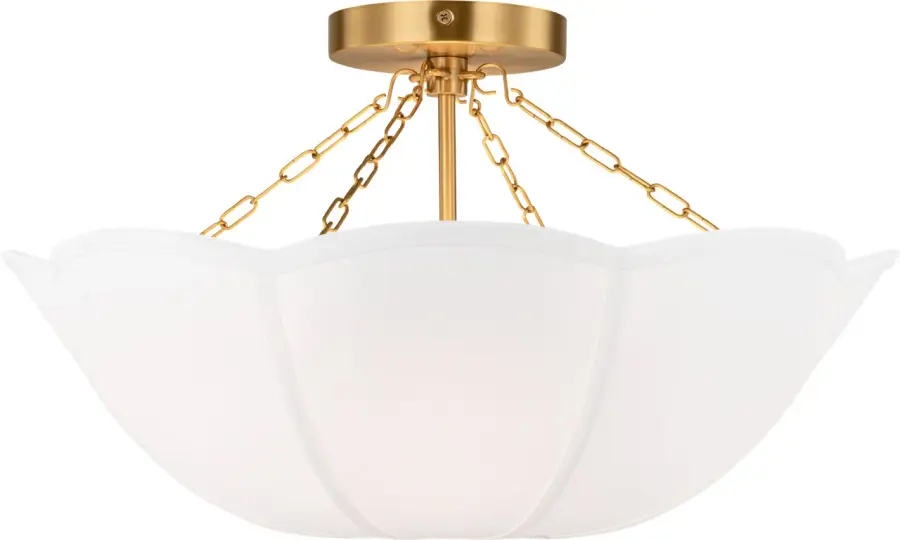 Stassi Medium Semi Flush Mount in Burnished Brass - Image 2