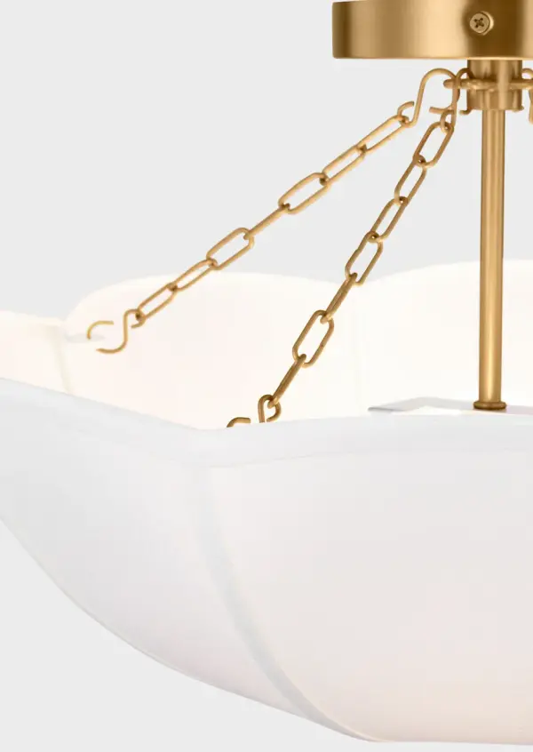 Stassi Medium Semi Flush Mount in Burnished Brass - Image 3