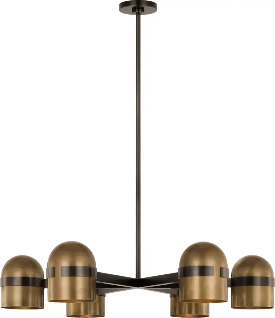 Octavia Large Chandelier in Blackened Bronze and Bright Worn Brass - Image 1